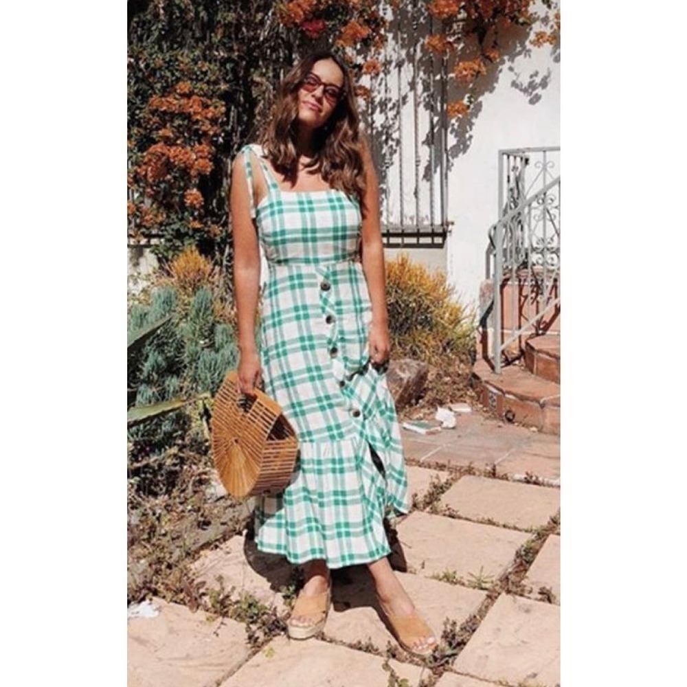 Zara | Women's Checked Midi Dress Blogger Favorite Sz XS​​​​​​​​​​​